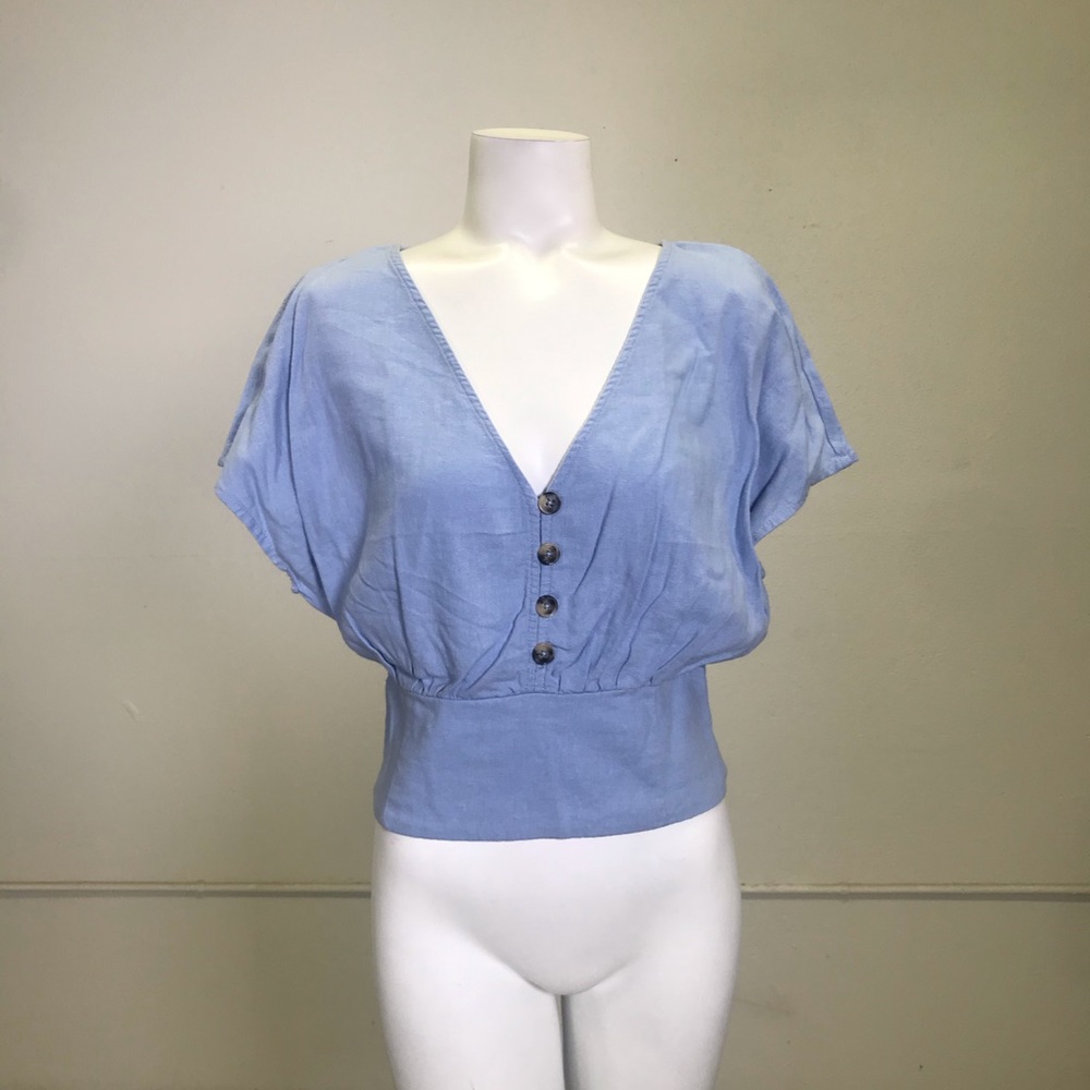 Dynamite Periwinkle Blue Crop Top